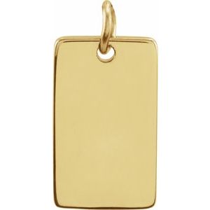 18K Yellow Gold Vermeil Be Posh® Engravable Rectangle Pendant