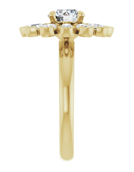 14K Yellow Gold 6.5 mm Round 1 1/5 CTW Diamond Halo-Style Engagement Ring. 127065:134:P