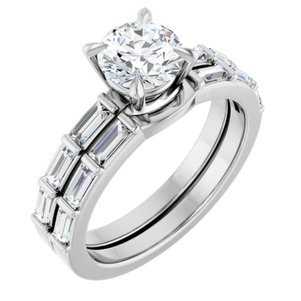 14K White Gold Band for 6.5 mm Round Ring 127068:300:P