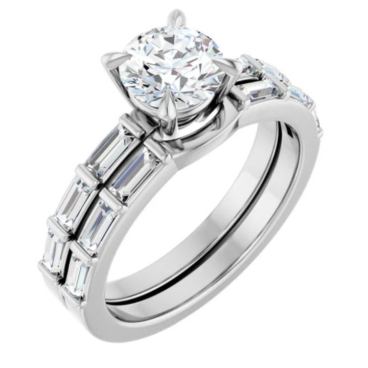 14K White Gold Band for 6.5 mm Round Ring 127068:300:P