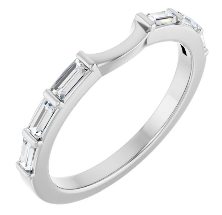 14K White Gold Band for 6.5 mm Round Ring 127068:300:P