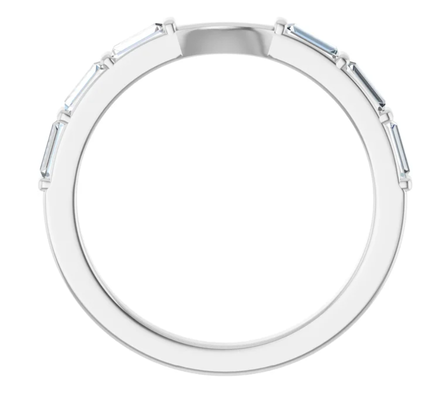 14K White Gold Band for 6.5 mm Round Ring 127068:300:P