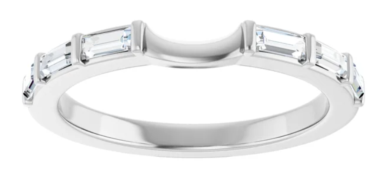 14K White Gold Band for 6.5 mm Round Ring 127068:300:P