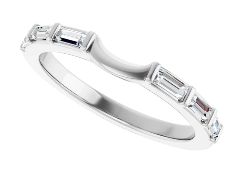 14K White Gold Band for 6.5 mm Round Ring 127068:300:P