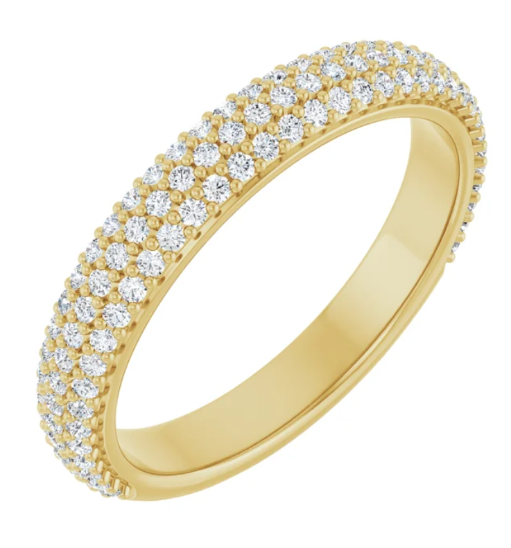 14K Yellow Gold Diamond Accented Band for 7x5 mm Oval Ring 127234:300:P