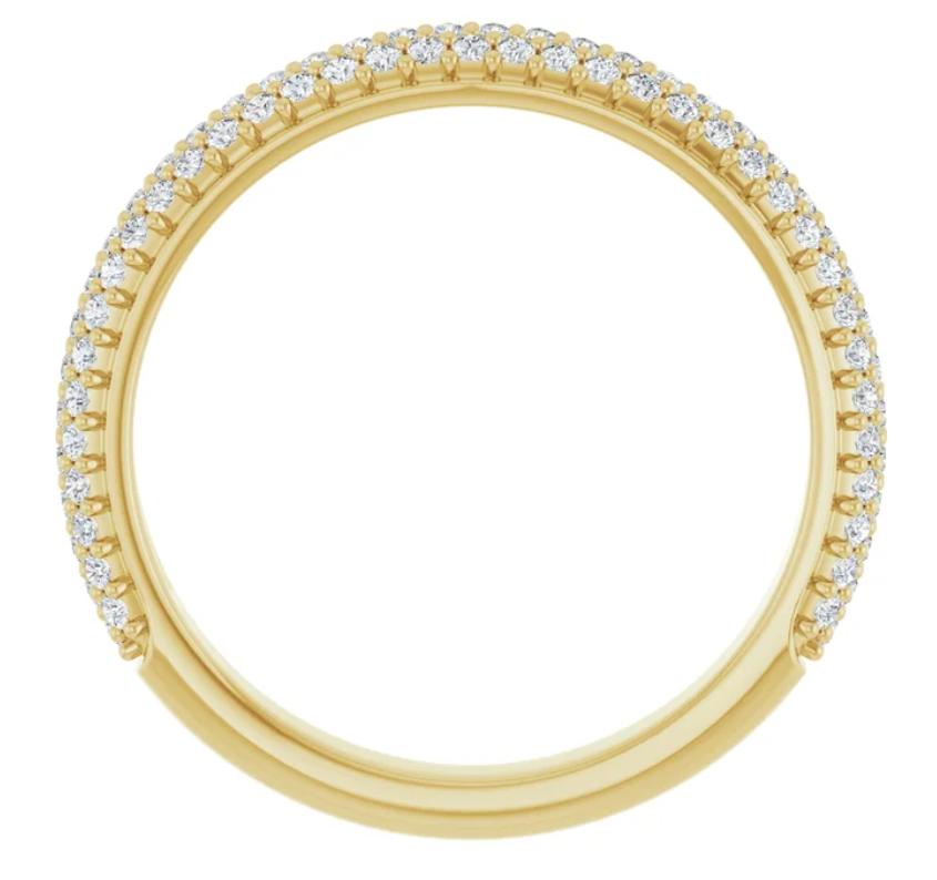 14K Yellow Gold Diamond Accented Band for 7x5 mm Oval Ring 127234:300:P