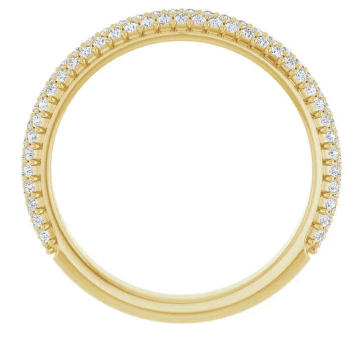 14K Yellow Gold Diamond Accented Band for 7x5 mm Oval Ring 127234:300:P