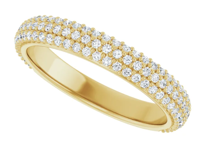 14K Yellow Gold Diamond Accented Band for 7x5 mm Oval Ring 127234:300:P