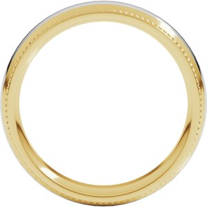 14K Yellow/White Gold 6 mm Half Round Milgrain Comfort-Fit Band . 57983:546:P