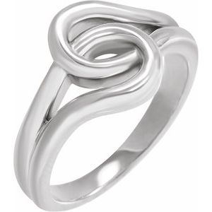 14K White Gold Interlocking Ring. 57971:100:P