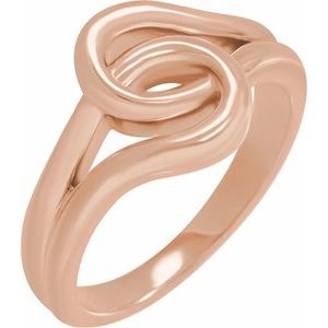 14K Rose Gold Interlocking Ring. 57971:102:P