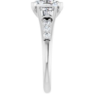14K White Gold 9x7 mm Oval 1/2 CTW Diamond Accented Engagement Ring. 689165:LG101:P