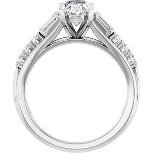 14K White Gold 9x7 mm Oval 1/2 CTW Diamond Accented Engagement Ring. 689165:LG101:P