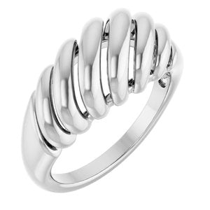 14K White Gold Dome Ring. 5206:765559:P