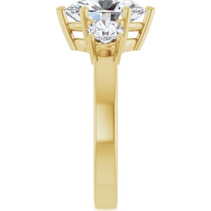 14K Yellow Gold 10x8 mm Oval Three-Stone Engagement Ring. 126894:1261:P