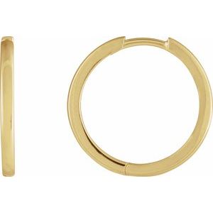 14K Yellow Gold Hinged 18 mm Hoop Earrings. 87384:199:P