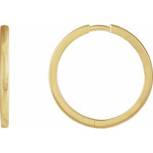 14K Yellow Gold Hinged 20 mm Hoop Earrings. 87384:165:P