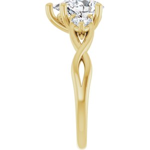 14K Yellow Gold 9x6 mm Pear Three-Stone Engagement Ring. 126923:256:P