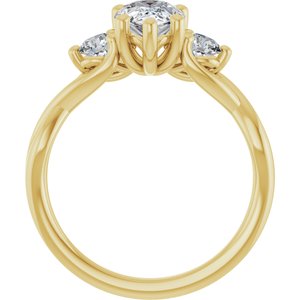 14K Yellow Gold 9x6 mm Pear Three-Stone Engagement Ring. 126923:256:P
