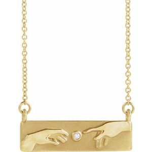 14K Yellow Gold .0075 CTW Diamond Creation of Adam 18" Necklace