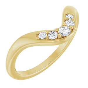 14K Yellow Gold 1/6 CTW Diamond Contour Band. 126930:LG106:P