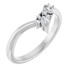 14K White Gold 1/8 CTW Diamond Contour Band. 126926:LG101:P