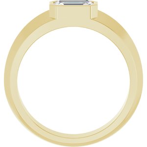 14K Yellow Gold 7x5 mm Emerald Men's Band. 126863:376:P