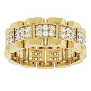 14K Yellow Gold 1 CTW Diamond Men's Band. 689243:LG606:P
