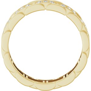 14K Yellow Gold 1 CTW Diamond Men's Band. 689243:LG606:P