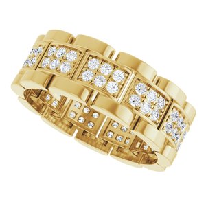 14K Yellow Gold 1 CTW Diamond Men's Band. 689243:LG606:P