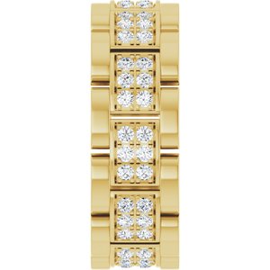 14K Yellow Gold 1 CTW Diamond Men's Band. 689243:LG606:P