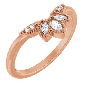 14K Rose Gold 1/8 CTW Diamond Contour Band. 126911:LG101:P