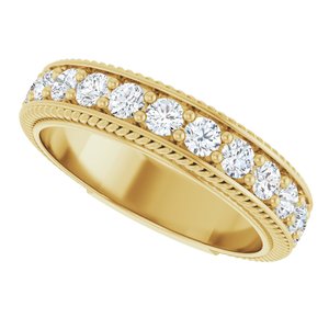 14K Yellow Gold 2.5 mm Round Anniversary Band. 126906:196:P