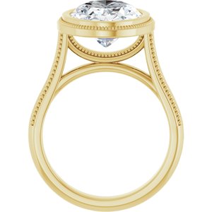 14K Yellow Gold 14 x 10 mm Oval Bezel-Set Solitaire Engagement Ring. 126897:105:P