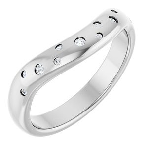 14K White Gold .08 CTW Diamond Contour Band. 126972:LG106:P