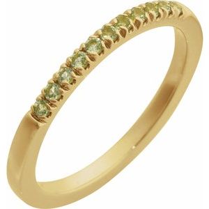 14K Yellow Gold Natural Peridot Stackable Ring. 689237:603:P