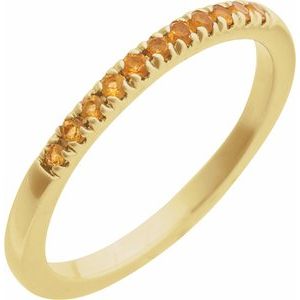 14K Yellow Gold Natural Citrine Stackable Ring. 689237:615:P