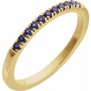 14K Yellow Gold Natural Blue Sapphire Stackable Ring. 689237:648:P