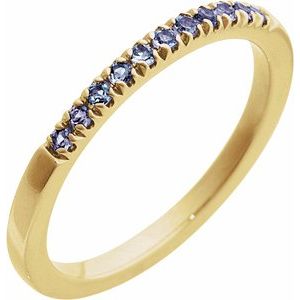 14K Yellow Gold Natural Alexandrite Stackable Ring. 689237:627:P