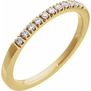 14K Yellow Gold 1/6 CTW Diamond Stackable Ring. 689237:644:P