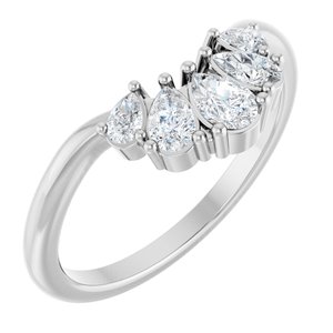 14K White Gold 1/2 CTW Diamond Contour Band. 126994:LG101:P