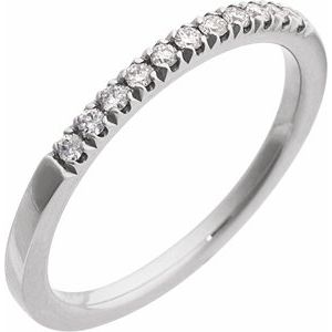 14K White Gold 1/6 CTW Diamond Stackable Ring. 689237:645:P