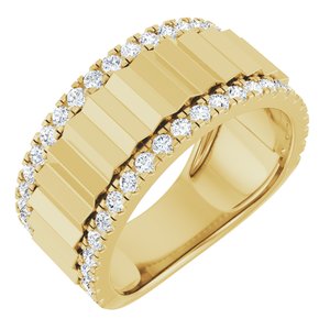 14K Yellow Gold 9/10 CTW Lab-Grown Diamond Band