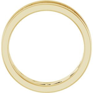 14K Yellow Gold 5.8 mm Floral Flat Band. 57980:220:P
