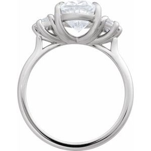 14K White Gold Oval 2 1/2 CTW Diamond Three-Stone Engagement Ring. 126824:LG600:P