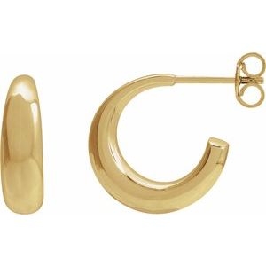 14K Yellow Gold 14.4 mm Hoop Earrings. 689324:600:P