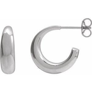 Sterling Silver 14.4 mm Hoop Earrings. 689324:601:P