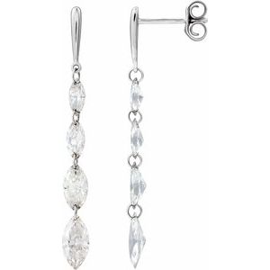 14K White Gold 1 1/2 CTW Diamond Drilled Diamond Earrings. 689338:LG601:P