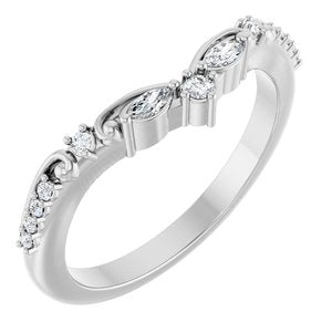 14K White Gold 1/6 CTW Diamond Contour Band. 127012:LG106:P