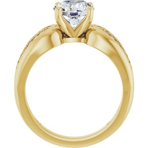 14K Yellow Gold 7.4 mm Round 1/5 CTW Diamond Accented Engagement Ring. 689317:LG648:P